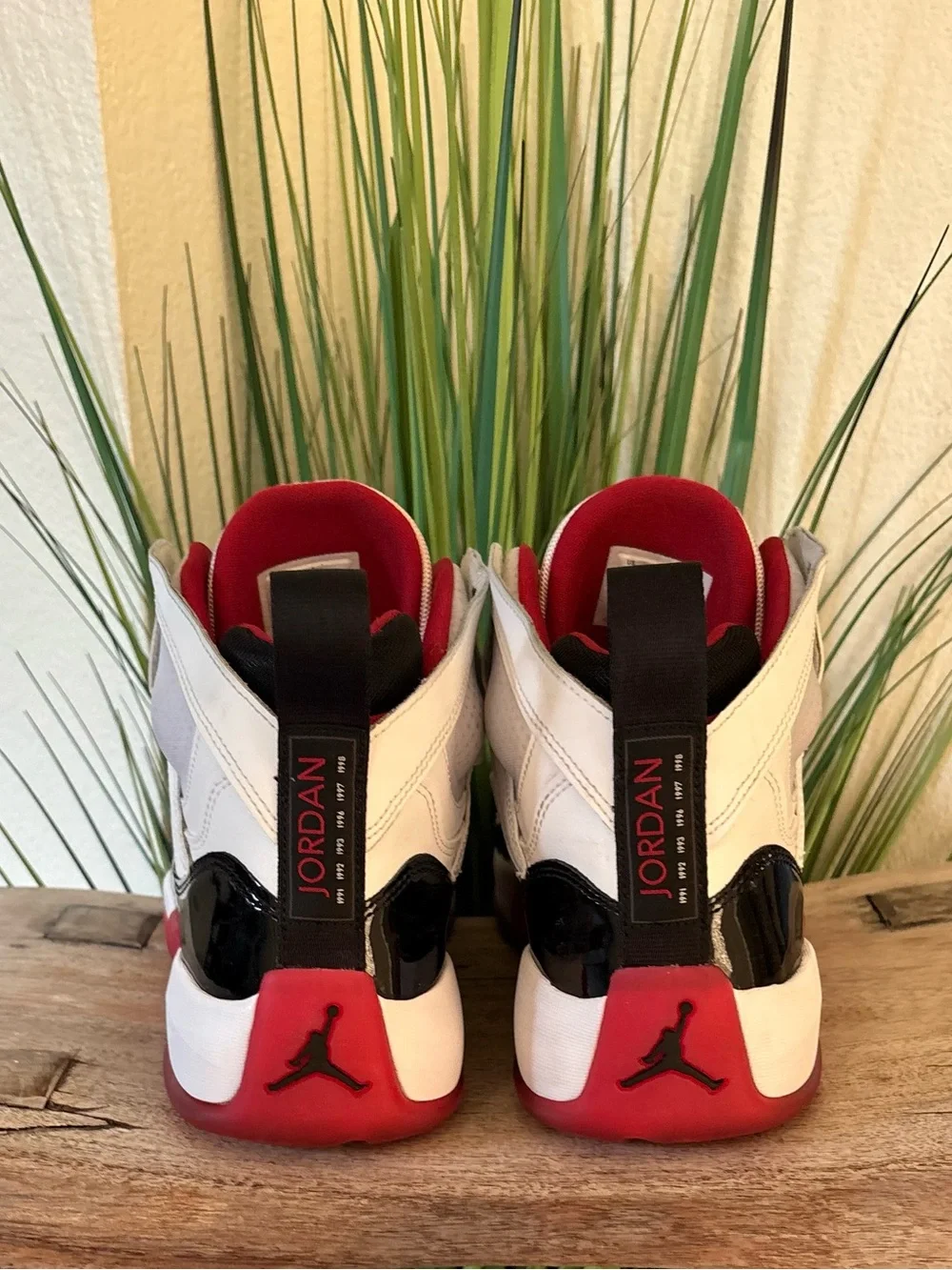 Air Jordan Jumpman Two Trey White Black Gym Red Sneakers
